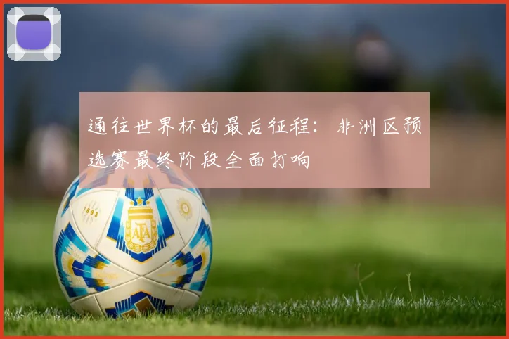 通往世界杯的最后征程:非洲区预选赛最终阶段全面打响