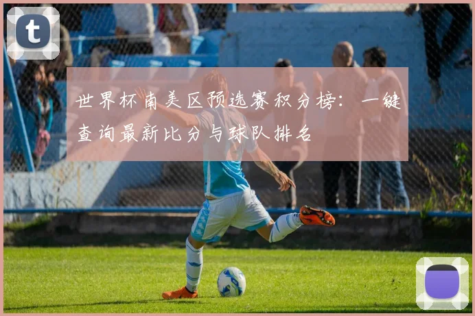 世界杯南美区预选赛积分榜：一键查询最新比分与球队排名